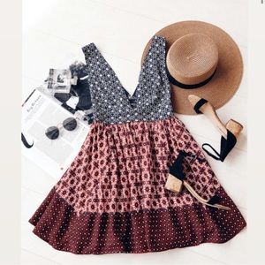 La vie en Roses navy/red dress